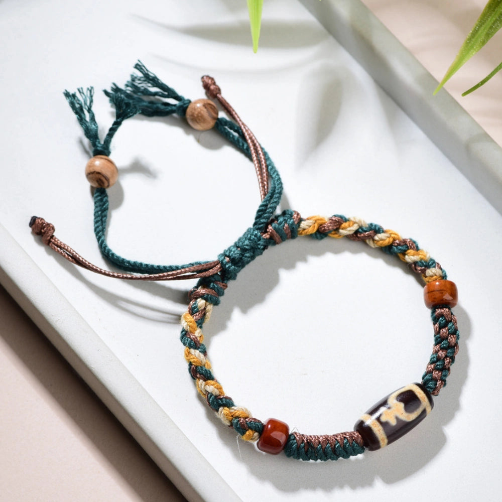 Tibetan Dzi Bead Agate Bracelet Ancient Empowerment Amulet for Modern Women