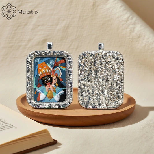 Samsara Silver Handmade Thangka Pendant - Transformation Wisdom Talisman