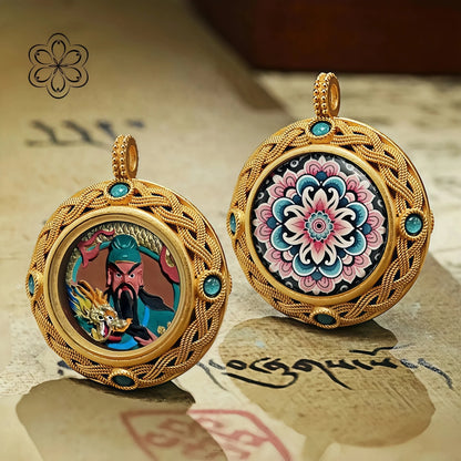 Guan Yu Thangka Pendant  - Loyalty & Protection Talisman Necklace Car Charm