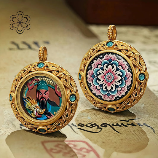 Guan Yu Thangka Pendant  - Loyalty & Protection Talisman Necklace Car Charm