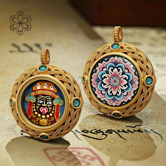 Zahi Lhamo Thangka  Pendant Protection & Fortune Talisman Necklace Car Charm