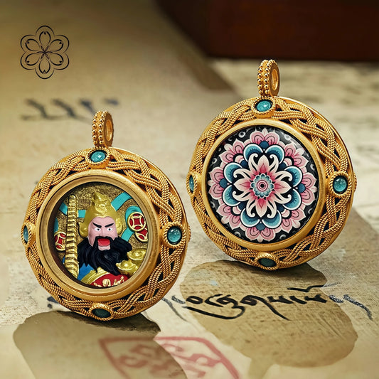 Zhao Gongming Thangka Pendant - Wealth & Authority Talisman Necklace Car Charm