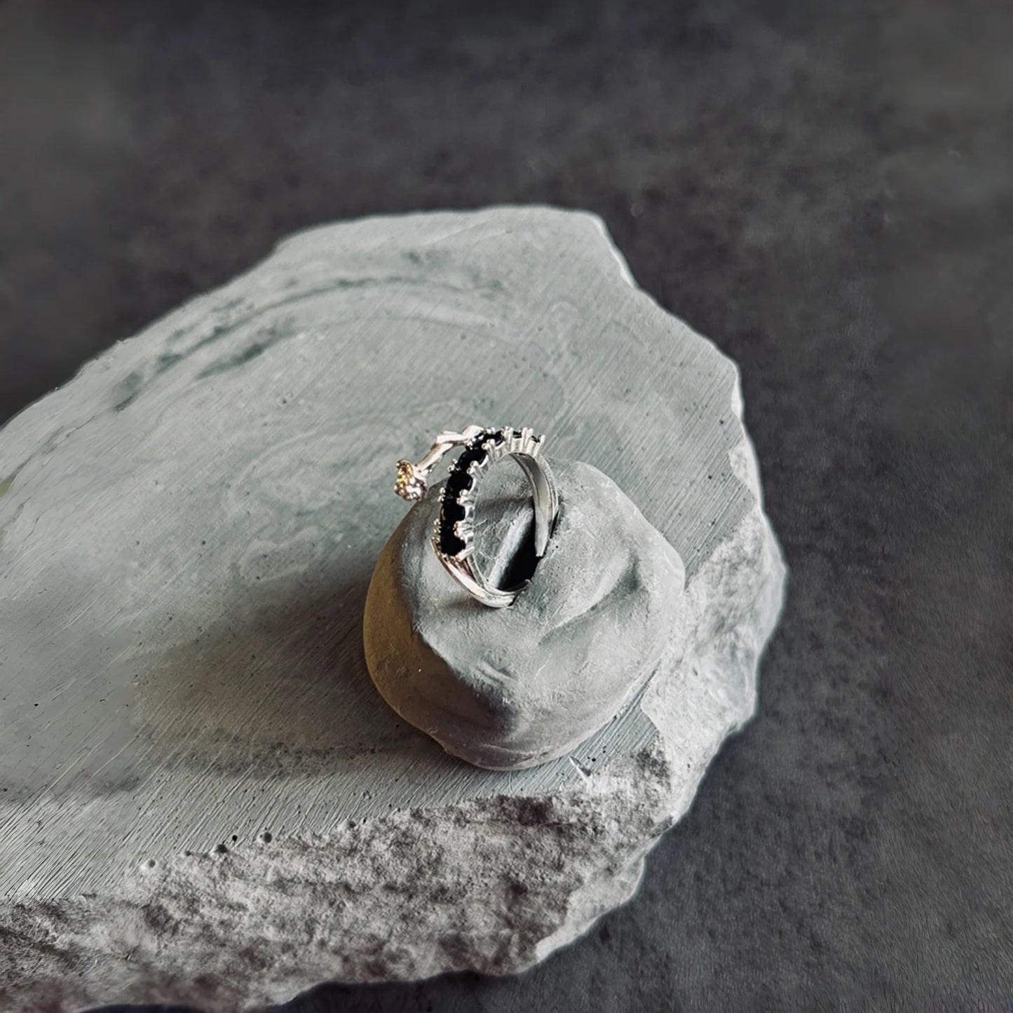 Thorn Rose Adjustable Ring in Silver