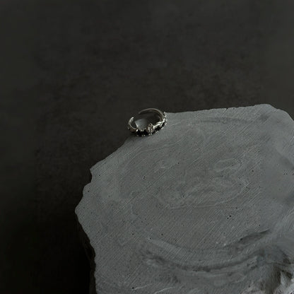 Thorn Rose Adjustable Ring in Silver