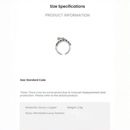 Thorn Rose Adjustable Ring in Silver