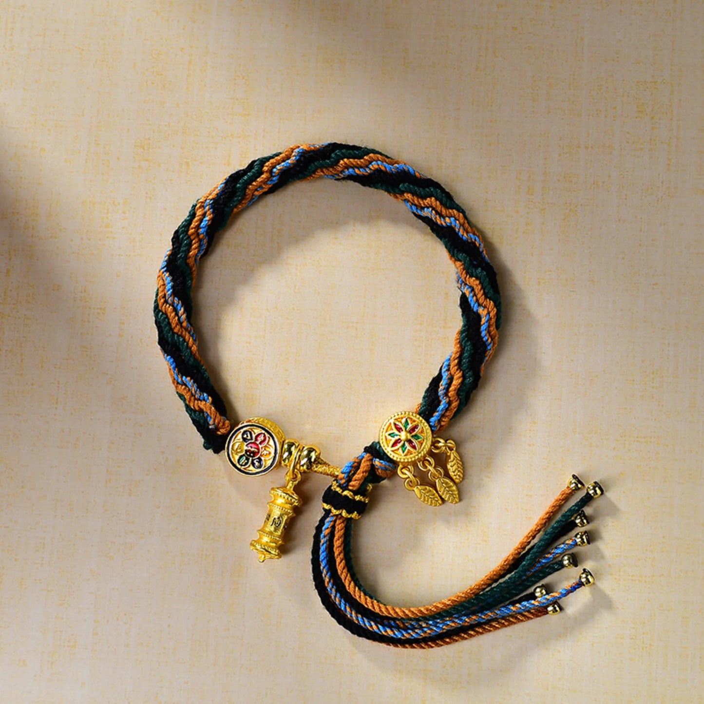 Tibetan Buddhist Mantra Bracelet - Wealth, Compassion & Protection