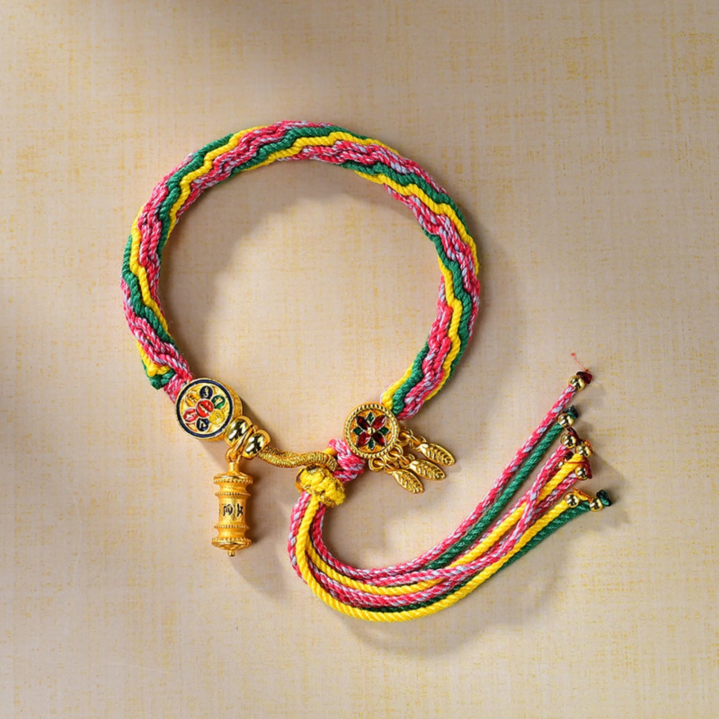 Tibetan Buddhist Mantra Bracelet - Wealth, Compassion & Protection