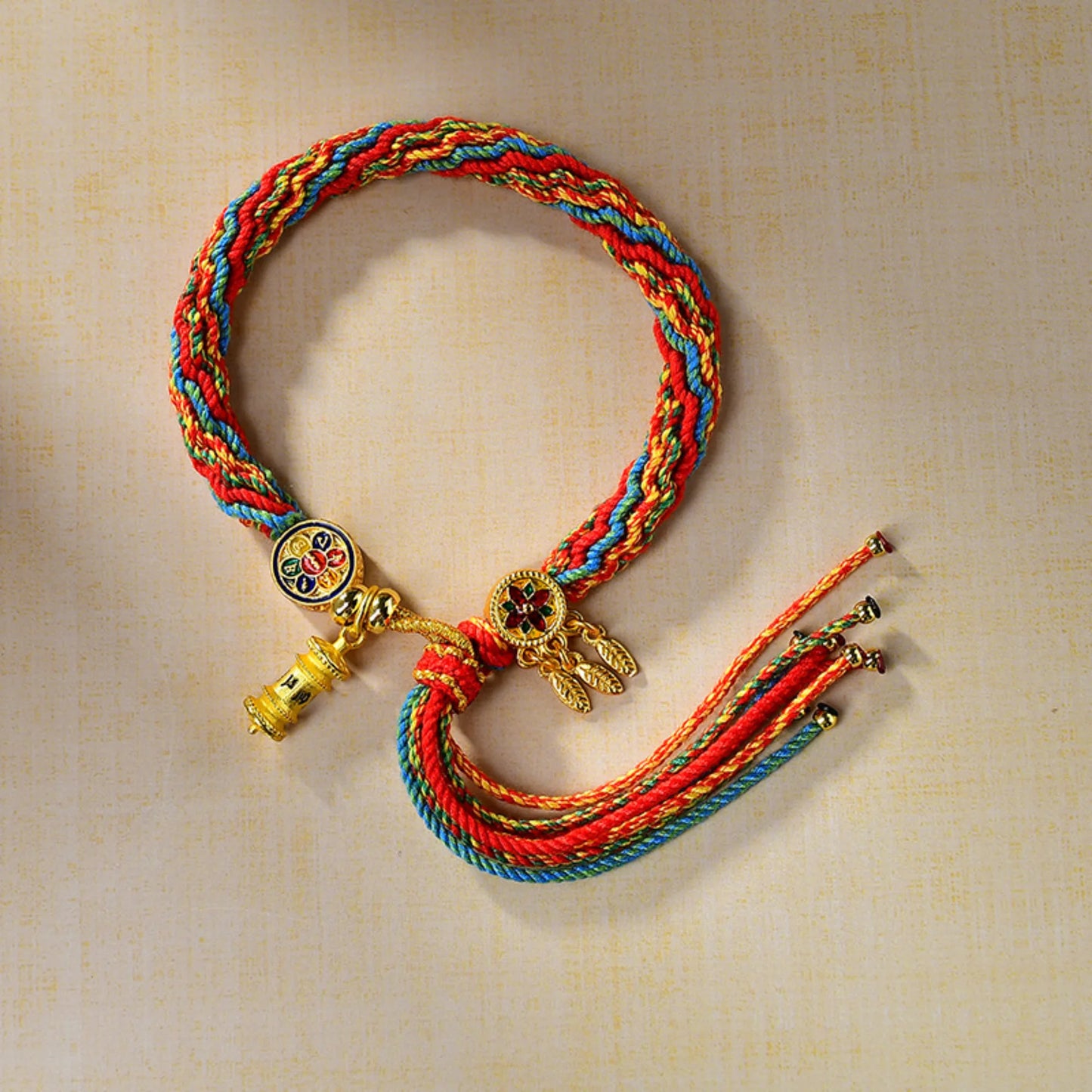 Tibetan Buddhist Mantra Bracelet - Wealth, Compassion & Protection