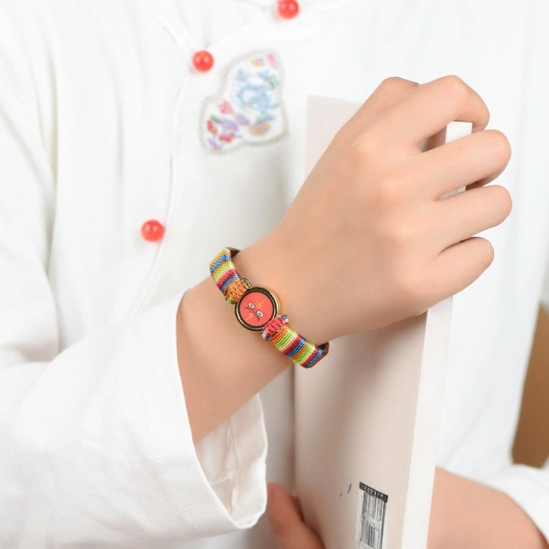 Tibetan Five Jambhala Wealth Eye Gau Box Handwoven Bracelet - Tangka Art, All-Around Prosperity & Protection