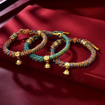 Tibetan Style Colorful Corn Knot Braided Lucky Cotton Bracelet