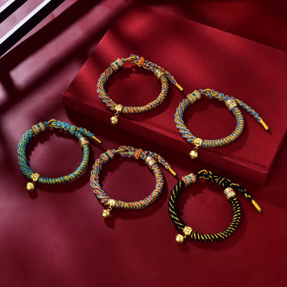 Tibetan Style Colorful Corn Knot Braided Lucky Cotton Bracelet