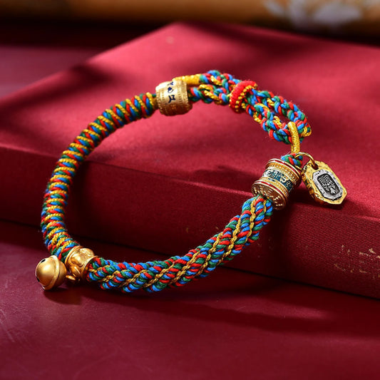 Tibetan Style Corn Knot Braided Cotton Luck Bracelet