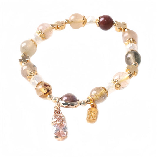 Mulstio Yellow Crystal Pixiu Luxury Bracelet for wealth attraction.