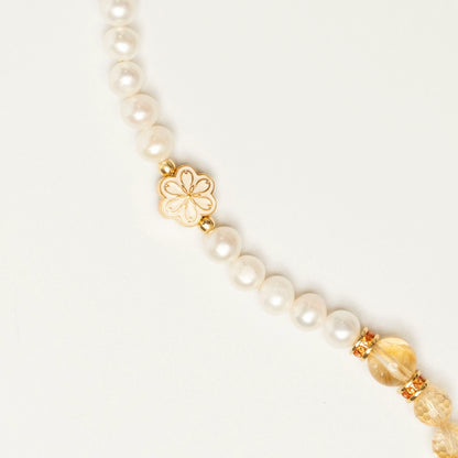 Mulstio's vision: Abundance is your birthright. This November bracelet channels the unstoppable energy of Citrine to help you claim it with the grace of Pearl.